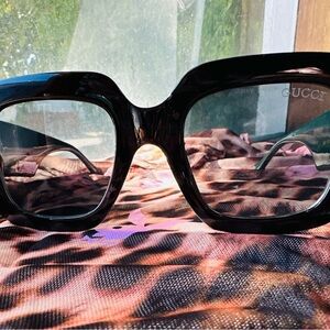 Gucci GWP Oversized Dark Frame Square Sunglasses